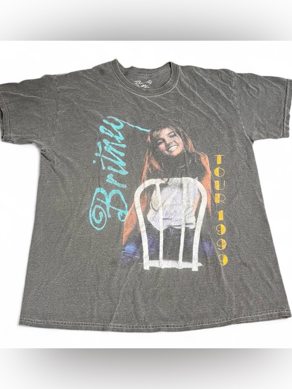 Britney‎ Spears T Shirt Men's Gray Concert Tour 1999 Retro Music Tee M/L